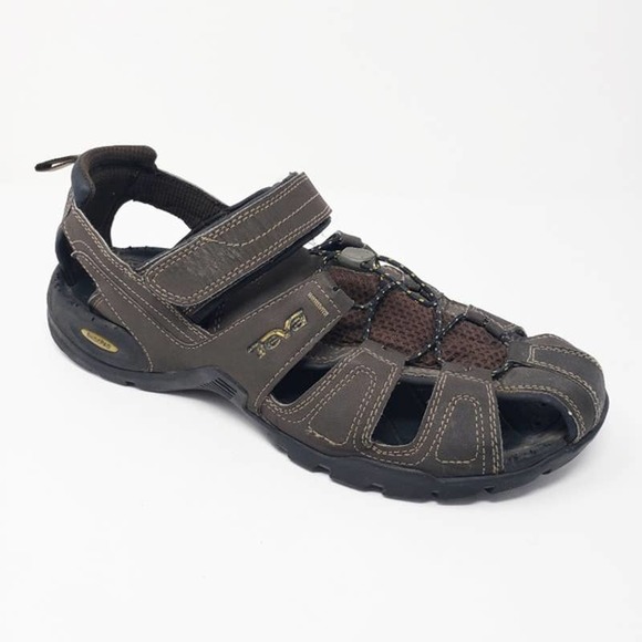 Teva Forebay Mens Coffee Closed Toe Sandals 12 - Picture 1 of 9